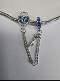 silver safety chain charm fits all charm bracelets